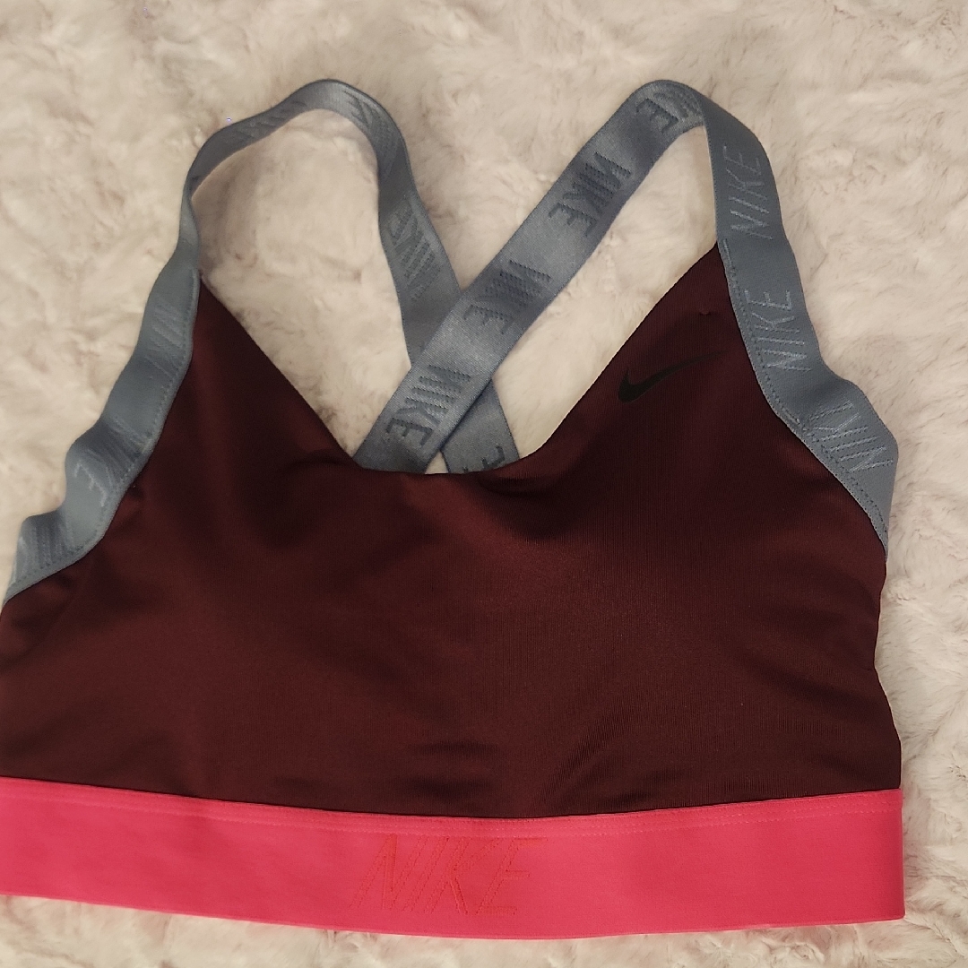 Nike Women's Maroon And Pink Sports Bra